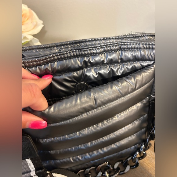 THINK ROYLN Shiny gunmetal gray Crossbody Bag with two straps! - Picture 10 of 13